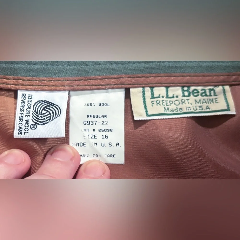 Vintage LL Bean Sage Green Wool Wrap Skirt M L Cottage Goblin Core Fairy Grunge
